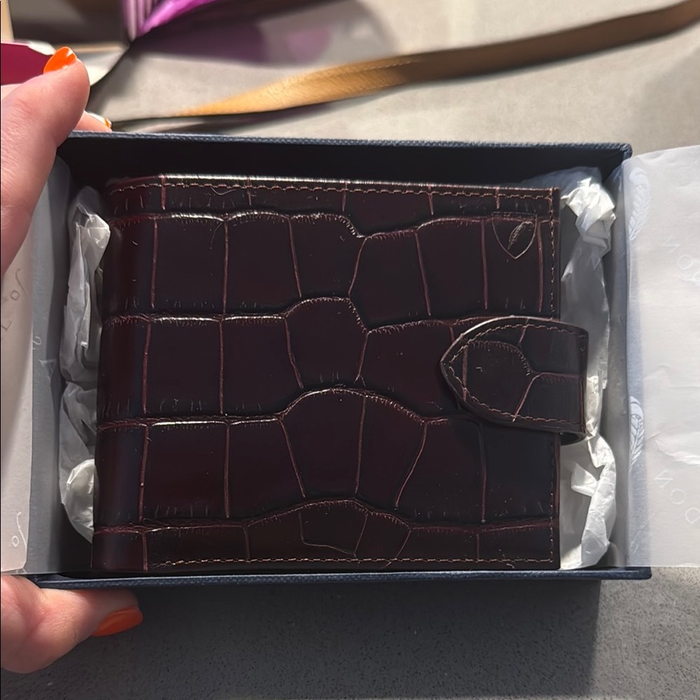 NWT Aspinal of London croc embossed bifold Wallet - Picture 3 of 14